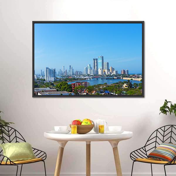 Modern Development In Cartagena Canvas Wall Art-3 Horizontal-Gallery Wrap-25" x 16"-Tiaracle