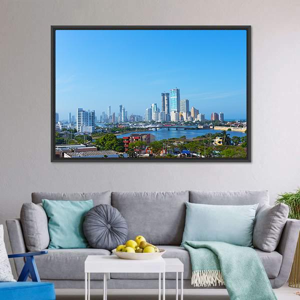 Modern Development In Cartagena Canvas Wall Art-3 Horizontal-Gallery Wrap-25" x 16"-Tiaracle