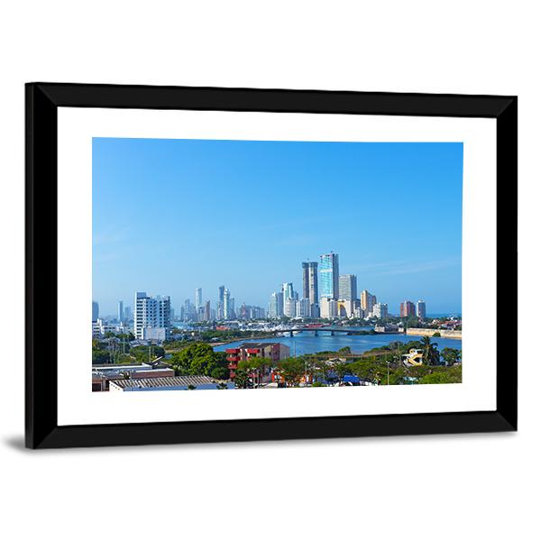 Modern Development In Cartagena Canvas Wall Art-3 Horizontal-Gallery Wrap-25" x 16"-Tiaracle