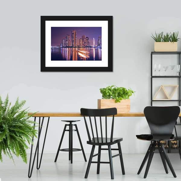 Modern Tokyo Buildings Canvas Wall Art-3 Horizontal-Gallery Wrap-25" x 16"-Tiaracle