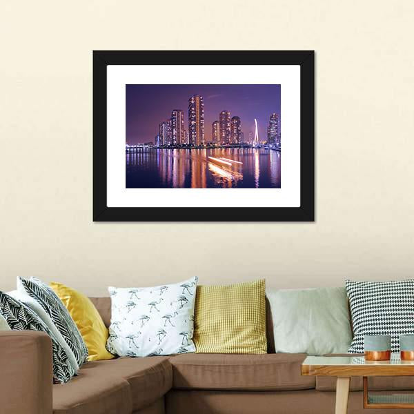 Modern Tokyo Buildings Canvas Wall Art-3 Horizontal-Gallery Wrap-25" x 16"-Tiaracle