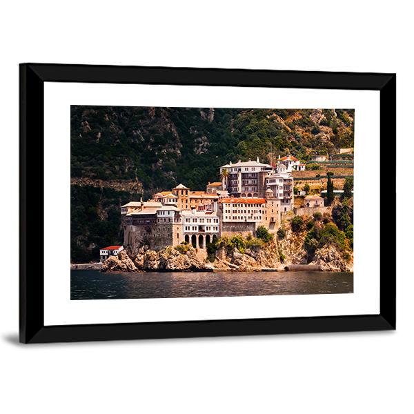 Monastery Agia Grigoriou Canvas Wall Art-3 Horizontal-Gallery Wrap-25" x 16"-Tiaracle