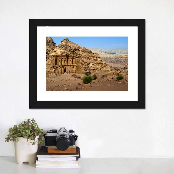 Monastery At Petra Jordan Canvas Wall Art-3 Horizontal-Gallery Wrap-25" x 16"-Tiaracle