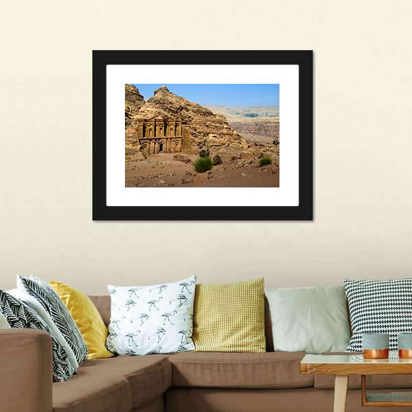 Monastery At Petra Jordan Canvas Wall Art-3 Horizontal-Gallery Wrap-25" x 16"-Tiaracle