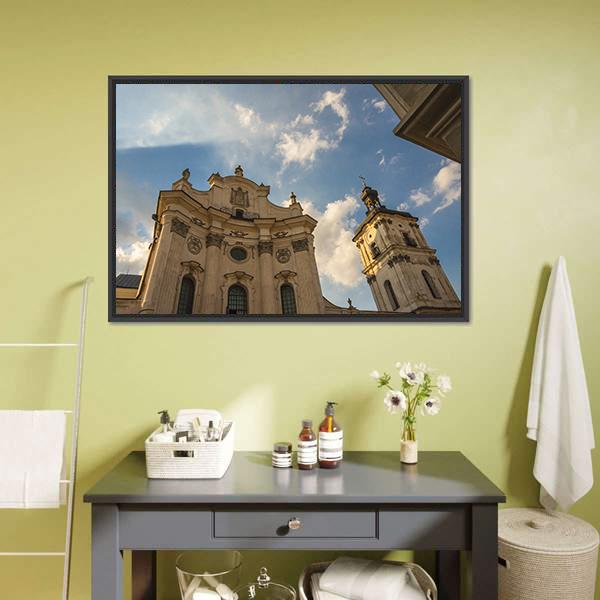 Monastery Of Discalced Carmelites With Church In Ukraine Canvas Wall Art-3 Horizontal-Gallery Wrap-25" x 16"-Tiaracle