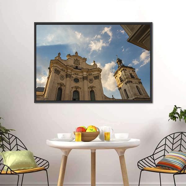 Monastery Of Discalced Carmelites With Church In Ukraine Canvas Wall Art-3 Horizontal-Gallery Wrap-25" x 16"-Tiaracle