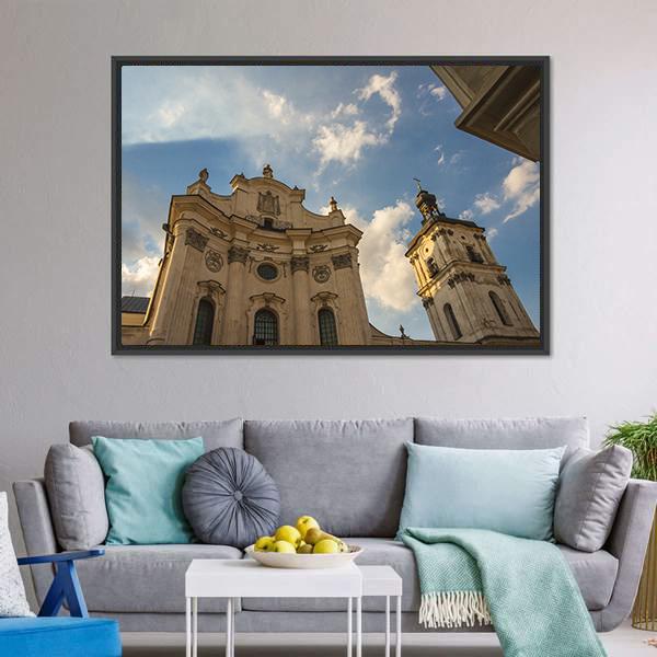 Monastery Of Discalced Carmelites With Church In Ukraine Canvas Wall Art-3 Horizontal-Gallery Wrap-25" x 16"-Tiaracle