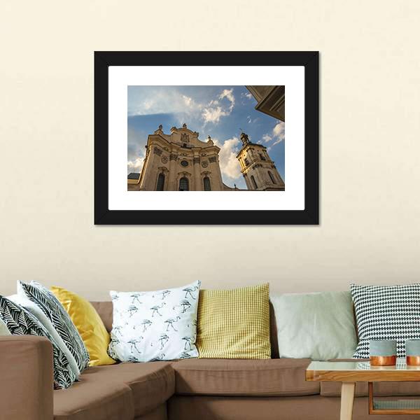 Monastery Of Discalced Carmelites With Church In Ukraine Canvas Wall Art-3 Horizontal-Gallery Wrap-25" x 16"-Tiaracle