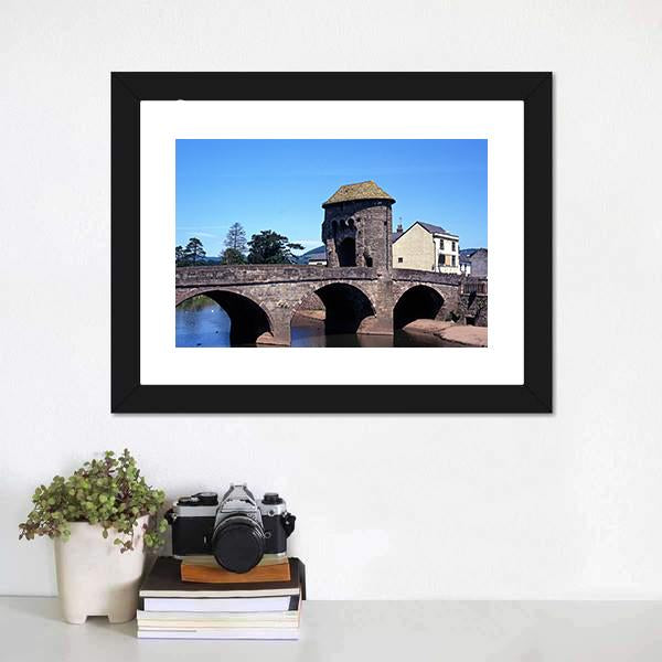 Monnow Bridge &amp; Gatehouse Canvas Wall Art-3 Horizontal-Gallery Wrap-25" x 16"-Tiaracle