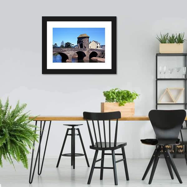 Monnow Bridge & Gatehouse Canvas Wall Art-3 Horizontal-Gallery Wrap-25" x 16"-Tiaracle