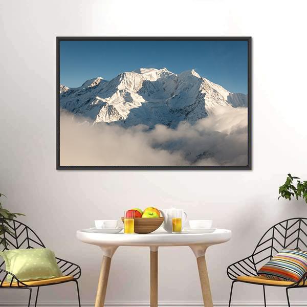 Mont Blanc In Winter Canvas Wall Art-3 Horizontal-Gallery Wrap-25" x 16"-Tiaracle