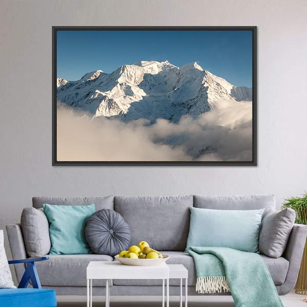 Mont Blanc In Winter Canvas Wall Art-3 Horizontal-Gallery Wrap-25&quot; x 16&quot;-Tiaracle