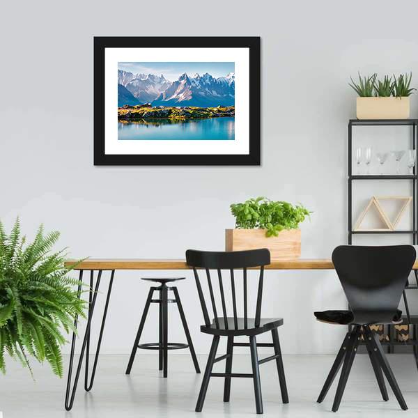 Mont Blanc With Lake Canvas Wall Art-3 Horizontal-Gallery Wrap-25" x 16"-Tiaracle