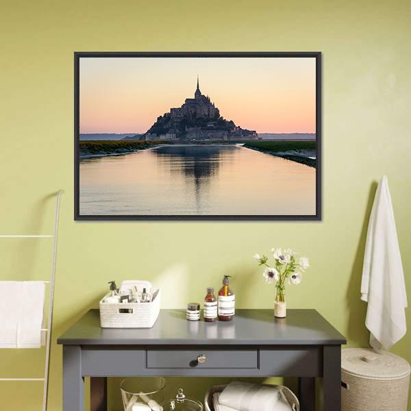 Mont-Saint-Michel Normandy Canvas Wall Art-3 Horizontal-Gallery Wrap-25" x 16"-Tiaracle
