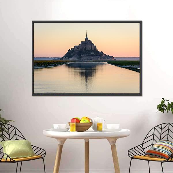 Mont-Saint-Michel Normandy Canvas Wall Art-3 Horizontal-Gallery Wrap-25" x 16"-Tiaracle