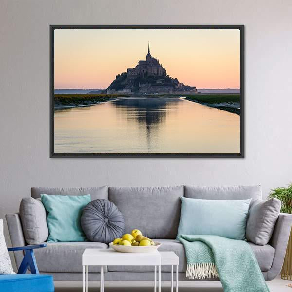 Mont-Saint-Michel Normandy Canvas Wall Art-3 Horizontal-Gallery Wrap-25" x 16"-Tiaracle