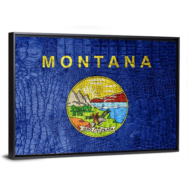 Montana Flag Canvas Wall Art-3 Horizontal-Gallery Wrap-25" x 16"-Tiaracle