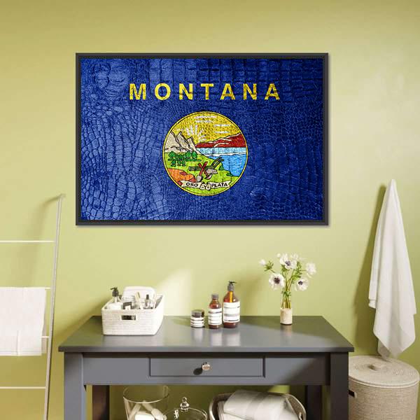 Montana Flag Canvas Wall Art-3 Horizontal-Gallery Wrap-25" x 16"-Tiaracle