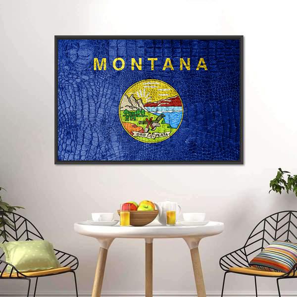 Montana Flag Canvas Wall Art-3 Horizontal-Gallery Wrap-25" x 16"-Tiaracle