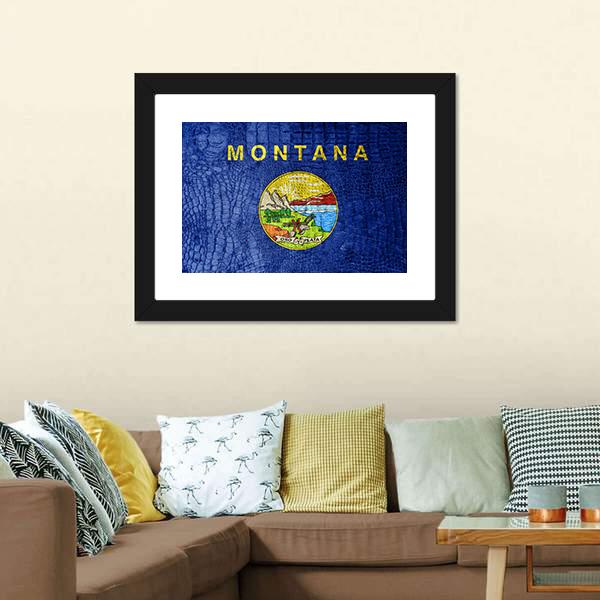 Montana Flag Canvas Wall Art-3 Horizontal-Gallery Wrap-25" x 16"-Tiaracle