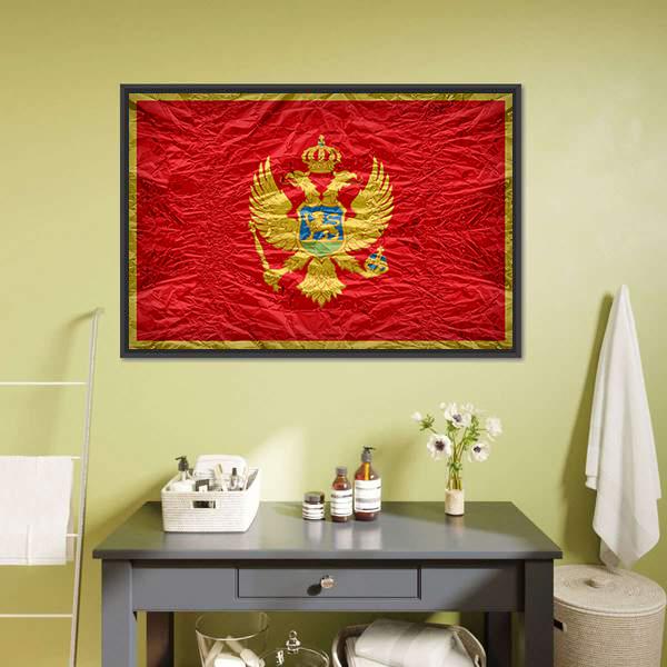 Montenegro Flag Canvas Wall Art-3 Horizontal-Gallery Wrap-25" x 16"-Tiaracle