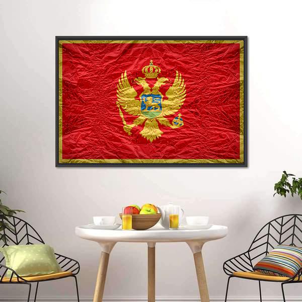 Montenegro Flag Canvas Wall Art-3 Horizontal-Gallery Wrap-25" x 16"-Tiaracle