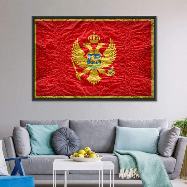 Montenegro Flag Canvas Wall Art-3 Horizontal-Gallery Wrap-25" x 16"-Tiaracle