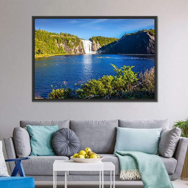 Montmorency Falls Canvas Wall Art-3 Horizontal-Gallery Wrap-25" x 16"-Tiaracle