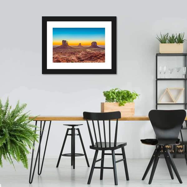 Monument Valley At Dawn Canvas Wall Art-3 Horizontal-Gallery Wrap-25" x 16"-Tiaracle