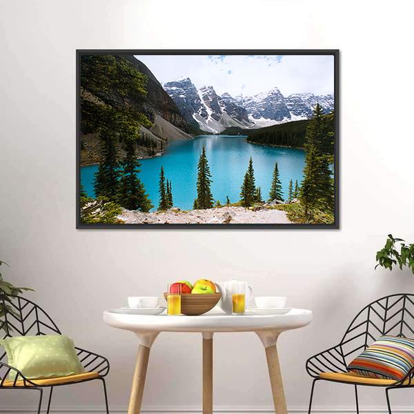 Moraine Lake Canada Canvas Wall Art-3 Horizontal-Gallery Wrap-25" x 16"-Tiaracle