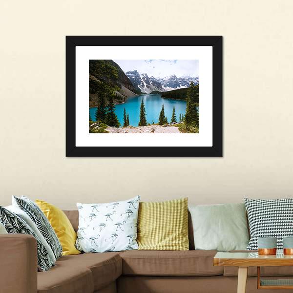 Moraine Lake Canada Canvas Wall Art-3 Horizontal-Gallery Wrap-25" x 16"-Tiaracle