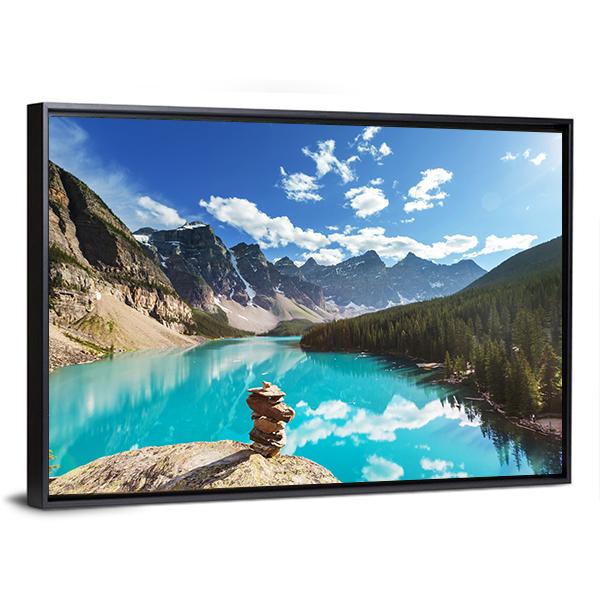 Moraine Lake Canvas Wall Art-3 Horizontal-Gallery Wrap-25" x 16"-Tiaracle