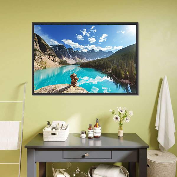 Moraine Lake Canvas Wall Art-3 Horizontal-Gallery Wrap-25" x 16"-Tiaracle