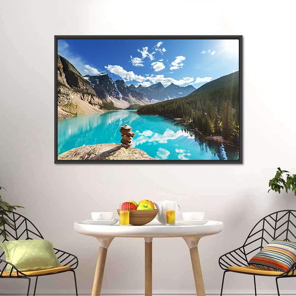Moraine Lake Canvas Wall Art-3 Horizontal-Gallery Wrap-25" x 16"-Tiaracle