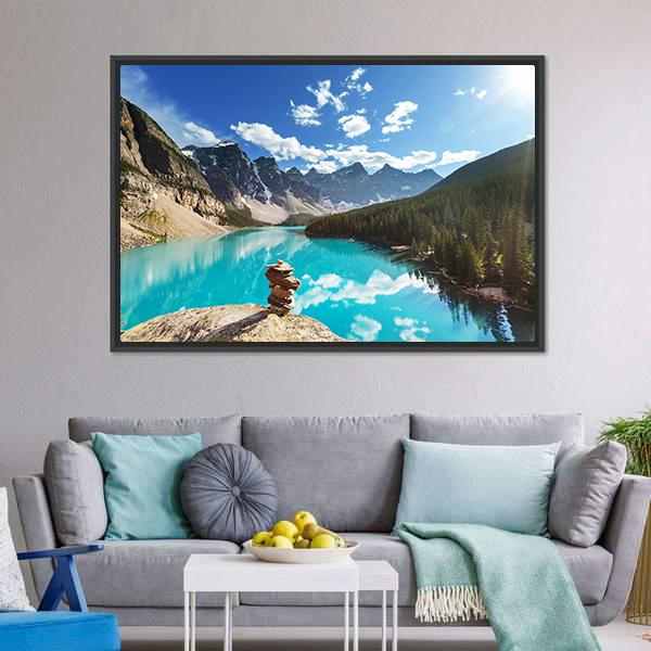 Moraine Lake Canvas Wall Art-3 Horizontal-Gallery Wrap-25" x 16"-Tiaracle