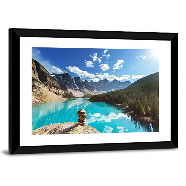 Moraine Lake Canvas Wall Art-3 Horizontal-Gallery Wrap-25" x 16"-Tiaracle