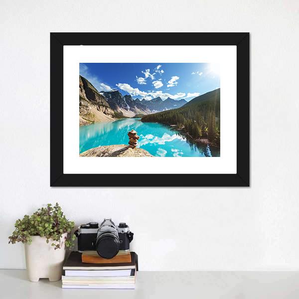 Moraine Lake Canvas Wall Art-3 Horizontal-Gallery Wrap-25" x 16"-Tiaracle