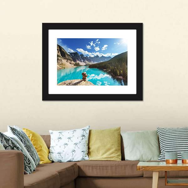 Moraine Lake Canvas Wall Art-3 Horizontal-Gallery Wrap-25" x 16"-Tiaracle