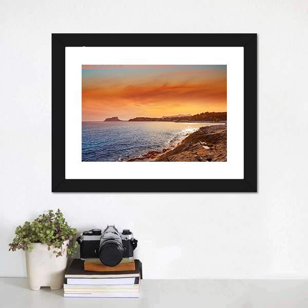 Moraira Beach At Sunset Canvas Wall Art-3 Horizontal-Gallery Wrap-25" x 16"-Tiaracle