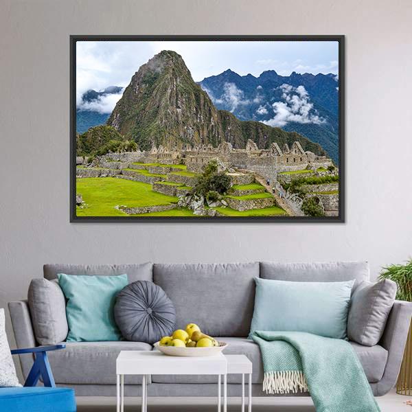 Morning At Machu Picchu Canvas Wall Art-3 Horizontal-Gallery Wrap-25" x 16"-Tiaracle