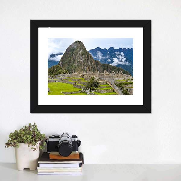 Morning At Machu Picchu Canvas Wall Art-3 Horizontal-Gallery Wrap-25" x 16"-Tiaracle