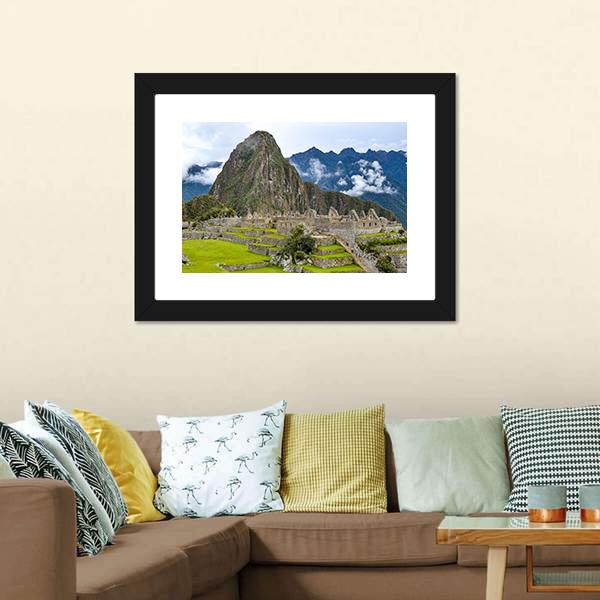 Morning At Machu Picchu Canvas Wall Art-3 Horizontal-Gallery Wrap-25" x 16"-Tiaracle