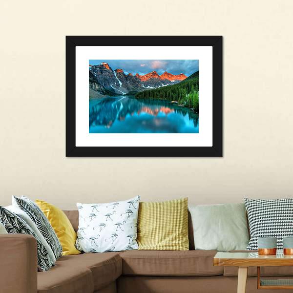 Morning In Moraine Lake Canvas Wall Art-3 Horizontal-Gallery Wrap-25&quot; x 16&quot;-Tiaracle