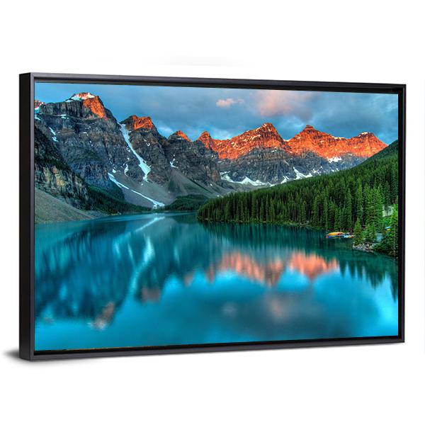 Morning In Moraine Lake Canvas Wall Art-3 Horizontal-Gallery Wrap-25&quot; x 16&quot;-Tiaracle