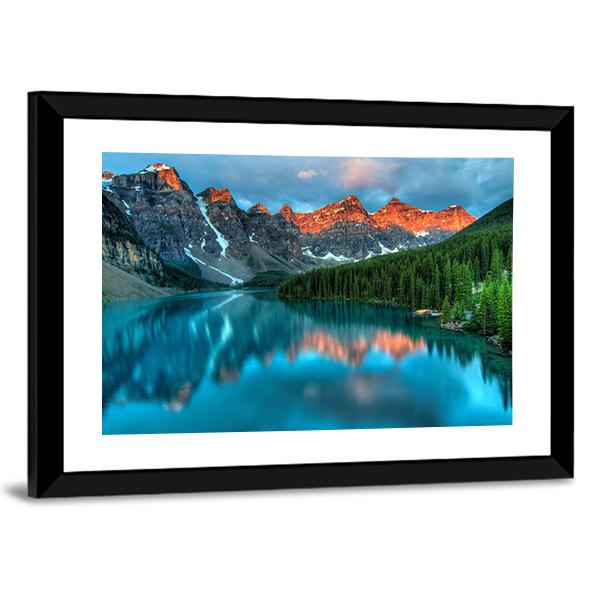 Morning In Moraine Lake Canvas Wall Art-3 Horizontal-Gallery Wrap-25&quot; x 16&quot;-Tiaracle