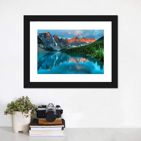 Morning In Moraine Lake Canvas Wall Art-3 Horizontal-Gallery Wrap-25&quot; x 16&quot;-Tiaracle