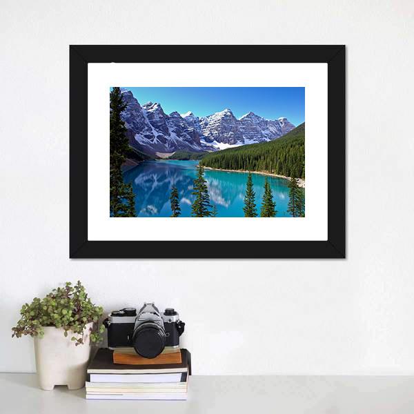 Morraine Lake In Canada Canvas Wall Art-5 Horizontal-Gallery Wrap-22" x 12"-Tiaracle