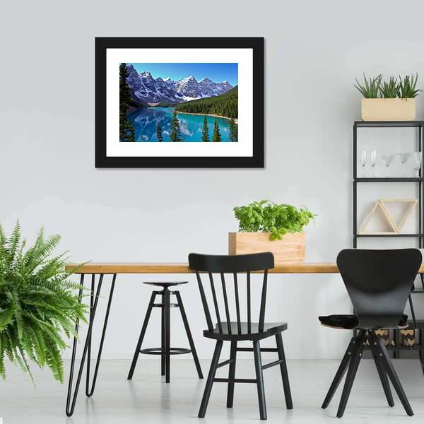 Morraine Lake In Canada Canvas Wall Art-5 Horizontal-Gallery Wrap-22" x 12"-Tiaracle