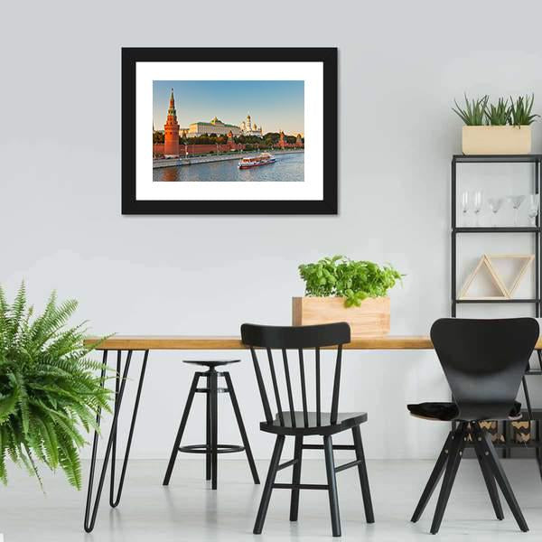 Moscow Kremlin At Sunset Canvas Wall Art-3 Horizontal-Gallery Wrap-25" x 16"-Tiaracle