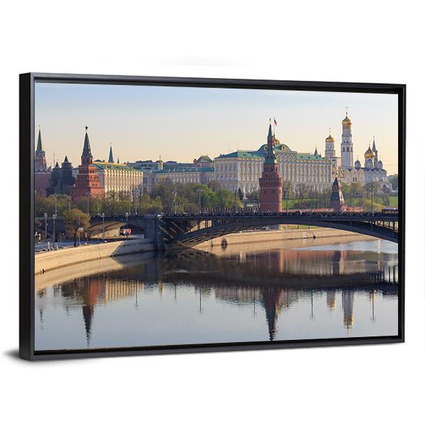 Moscow Kremlin In Spring Canvas Wall Art-3 Horizontal-Gallery Wrap-25" x 16"-Tiaracle